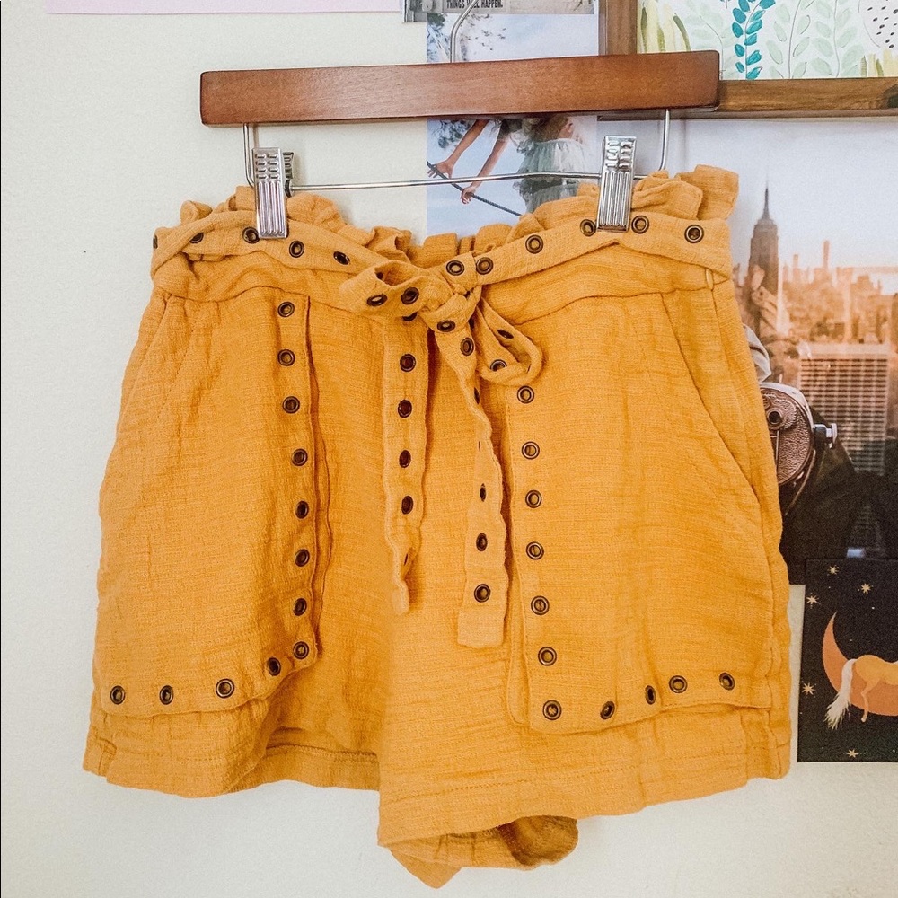 Moon River Yellow Paperbag Shorts